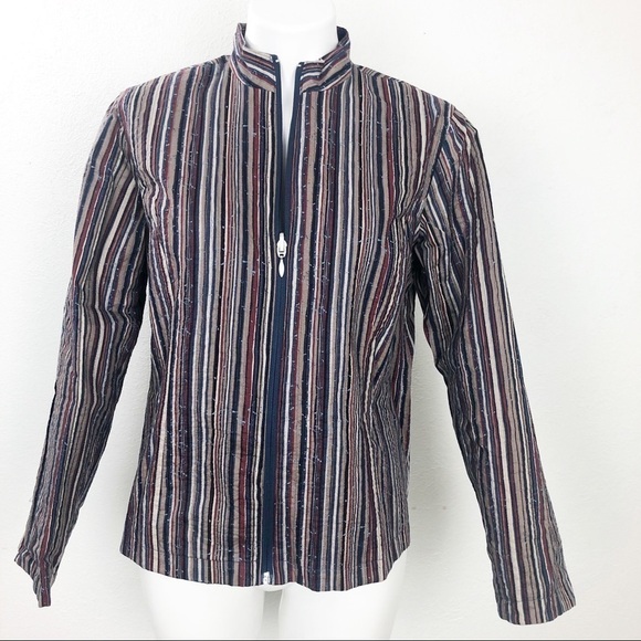 Coldwater Creek Reversible Blue Tan Wine Jacket Size P Med - Picture 2 of 7